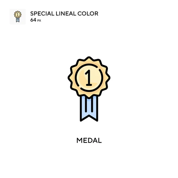 Medaile Speciální Lineární Barevná Ikona Šablona Návrhu Symbolu Ilustrace Pro — Stockový vektor