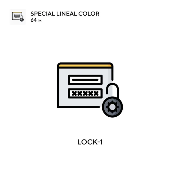 Lock 1特殊的线形彩色图标 Web移动Ui元素的说明性符号设计模板 关于可编辑笔画的完美色彩现代象形文字 — 图库矢量图片