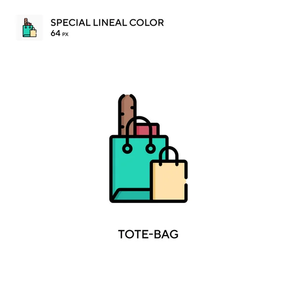 Tote Bag Ícone Cor Linear Especial Modelo Design Símbolo Ilustração — Vetor de Stock