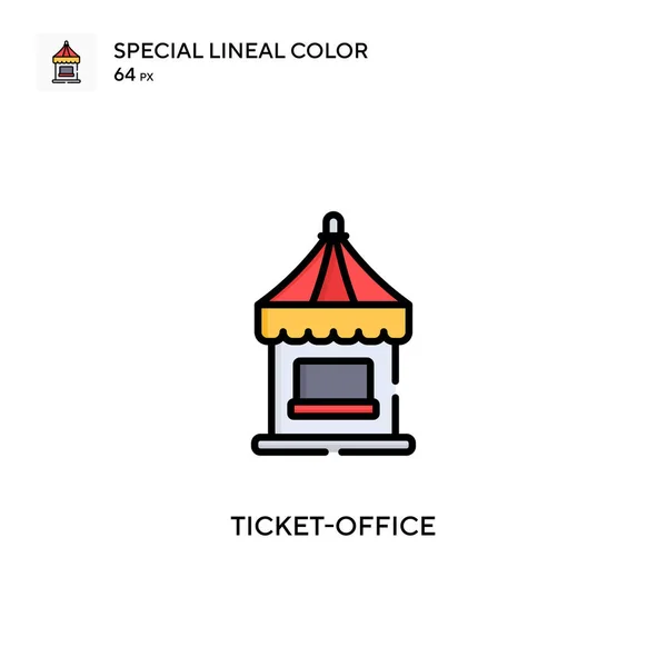 Ikon Warna Lineal Khusus Kantor Tiket Templat Desain Simbol Ilustrasi - Stok Vektor