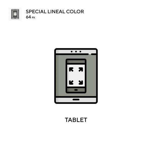 Tablet Special Lineal Color Icon Illustration Symbol Design Template Web — Stock Vector