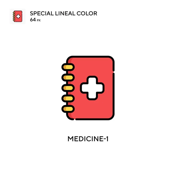 Medicine Icono Especial Color Lineal Plantilla Diseño Símbolo Ilustración Para — Vector de stock