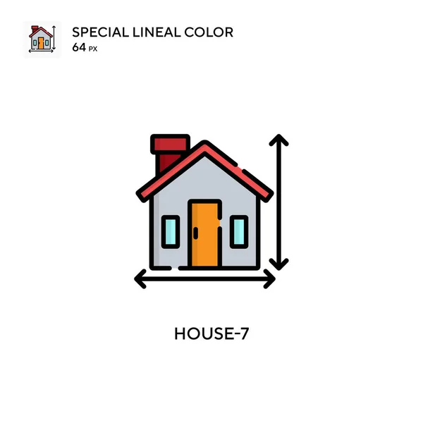 House 7特殊的线形彩色图标 Web移动Ui元素的说明性符号设计模板 关于可编辑笔画的完美色彩现代象形文字 — 图库矢量图片