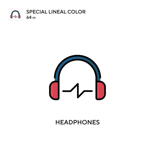 Auriculares Icono Especial Color Lineal Plantilla Diseño Símbolo Ilustración Para — Vector de stock