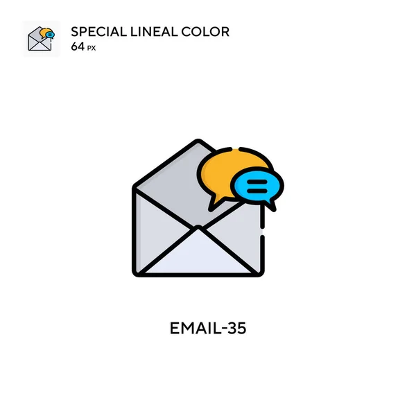 Email Ícone Cor Linear Especial Modelo Design Símbolo Ilustração Para — Vetor de Stock