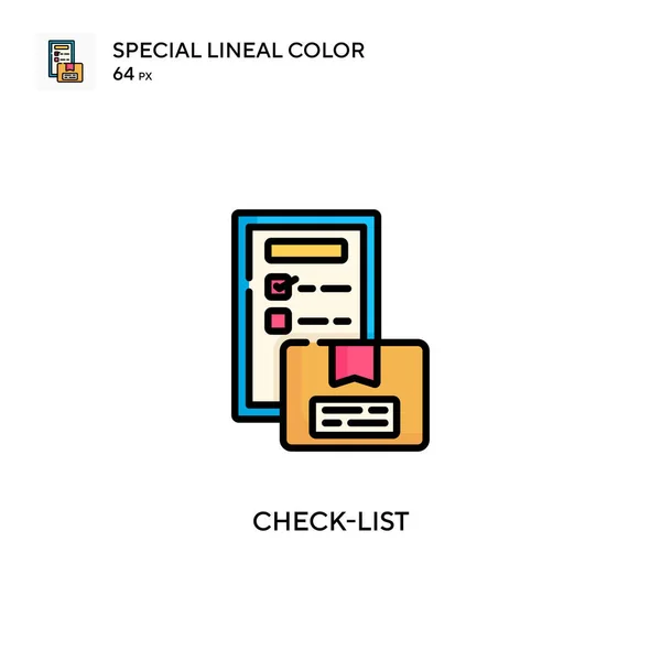 チェックリスト特殊線色アイコン WebモバイルUi要素用のイラスト記号デザインテンプレート 編集可能なストローク上の完璧な色現代ピクトグラム — ストックベクタ