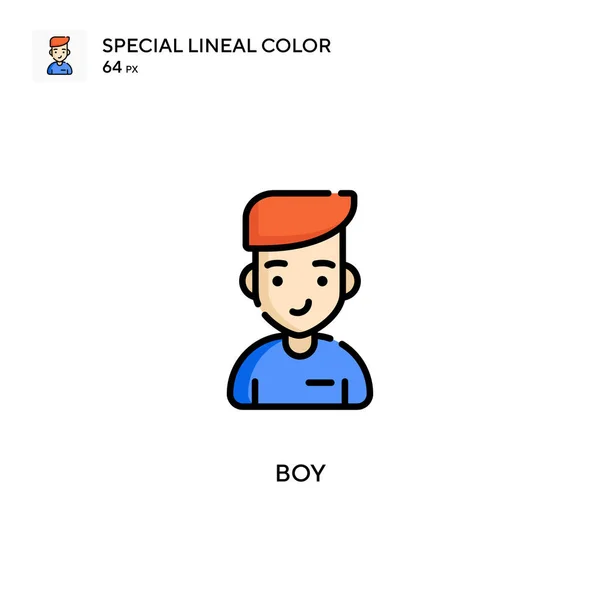 Boy Special Піктограма Лінійного Кольору Шаблон Дизайну Символів Ілюстрації Елемента — стоковий вектор