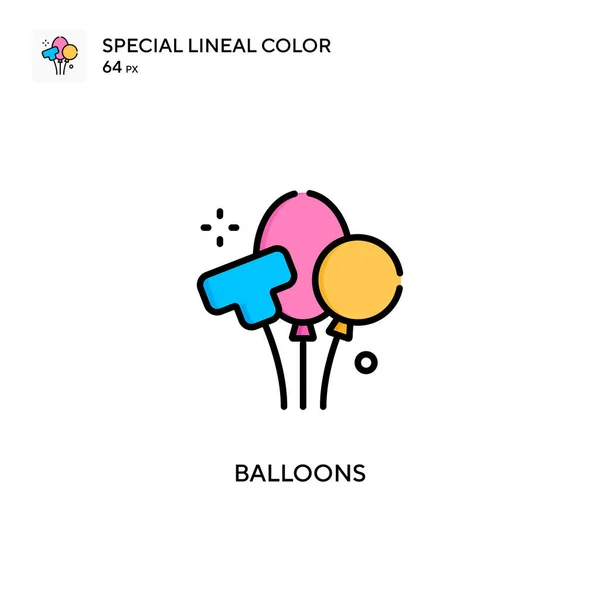 Ballonger Speciell Linjal Färg Ikon Illustration Symbol Design Mall För — Stock vektor