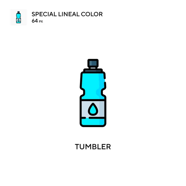 タンブラー特殊線色アイコン WebモバイルUi要素用のイラスト記号デザインテンプレート 編集可能なストローク上の完璧な色現代ピクトグラム — ストックベクタ