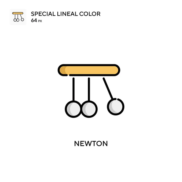 Newton Icono Color Lineal Especial Plantilla Diseño Símbolo Ilustración Para — Archivo Imágenes Vectoriales