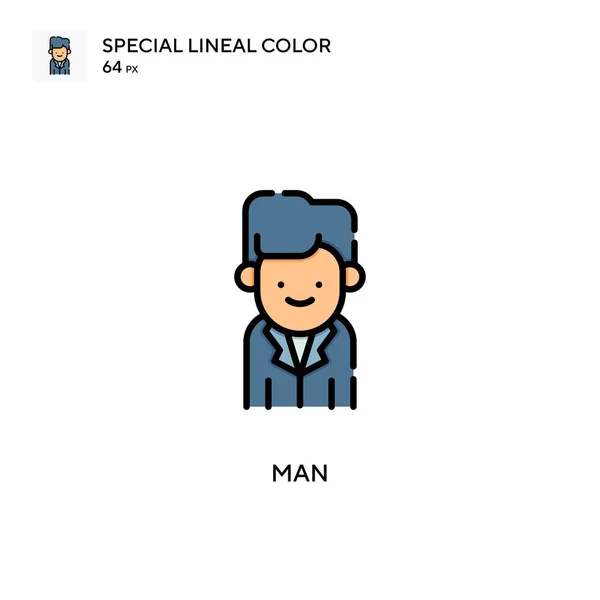 男人特殊的线条色彩图标 Web移动Ui元素的说明性符号设计模板 关于可编辑笔画的完美色彩现代象形文字 — 图库矢量图片