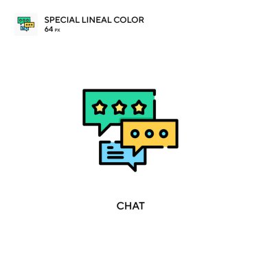 Sohbet basit vektör simgesi. Düzenlenebilir vuruş üzerine mükemmel renk modern pictogram.