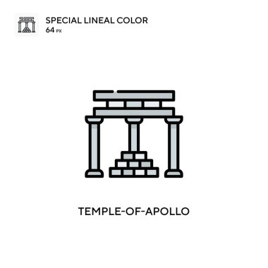 Apollo Tapınağı basit vektör ikonu. Düzenlenebilir vuruş üzerine mükemmel renk modern pictogram.