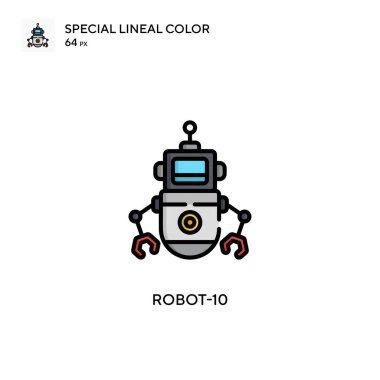Robot-10 basit vektör simgesi. Düzenlenebilir vuruş üzerine mükemmel renk modern pictogram.