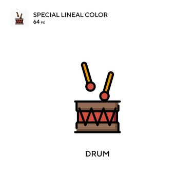 Davul Basit vektör simgesi. Düzenlenebilir vuruş üzerine mükemmel renk modern pictogram.