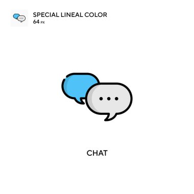 Sohbet basit vektör simgesi. Düzenlenebilir vuruş üzerine mükemmel renk modern pictogram.