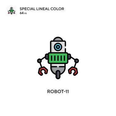 Robot-11 basit vektör simgesi. Düzenlenebilir vuruş üzerine mükemmel renk modern pictogram.