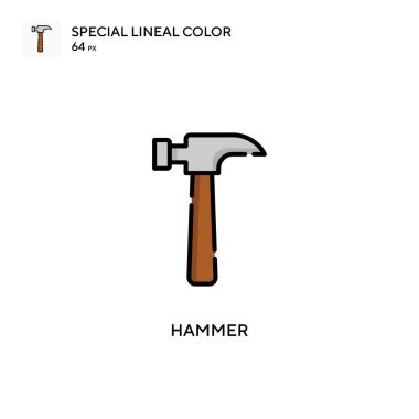 Hammer Basit vektör simgesi. Düzenlenebilir vuruş üzerine mükemmel renk modern pictogram.
