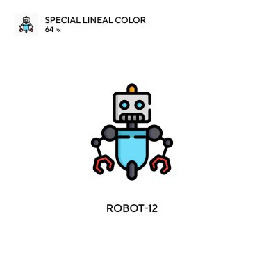 Robot-12 basit vektör simgesi. Düzenlenebilir vuruş üzerine mükemmel renk modern pictogram.