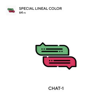 Sohbet-1 Basit vektör simgesi. Düzenlenebilir vuruş üzerine mükemmel renk modern pictogram.