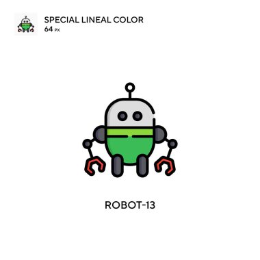Robot-13 basit vektör simgesi. Düzenlenebilir vuruş üzerine mükemmel renk modern pictogram.