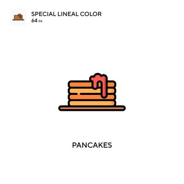 Pankek basit vektör simgesi. Düzenlenebilir vuruş üzerine mükemmel renk modern pictogram.