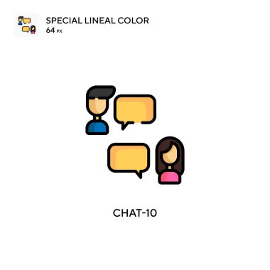 Sohbet-10 Basit vektör simgesi. Düzenlenebilir vuruş üzerine mükemmel renk modern pictogram.