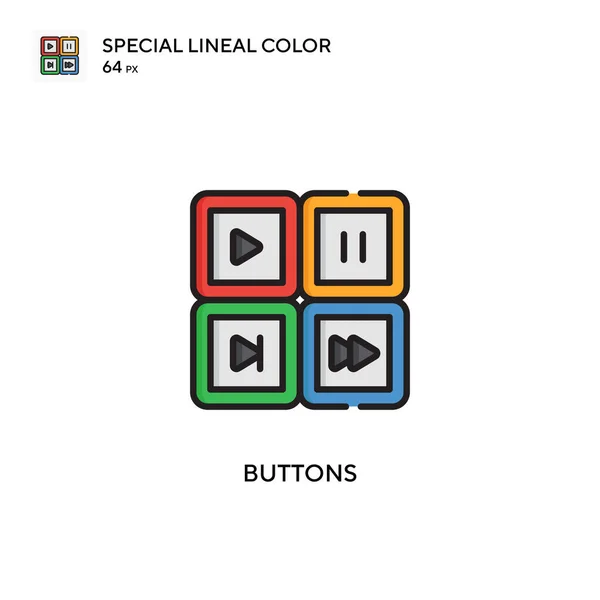 Buttons Simple Vector Icon Perfect Color Modern Pictogram Editable Stroke — Stock Vector