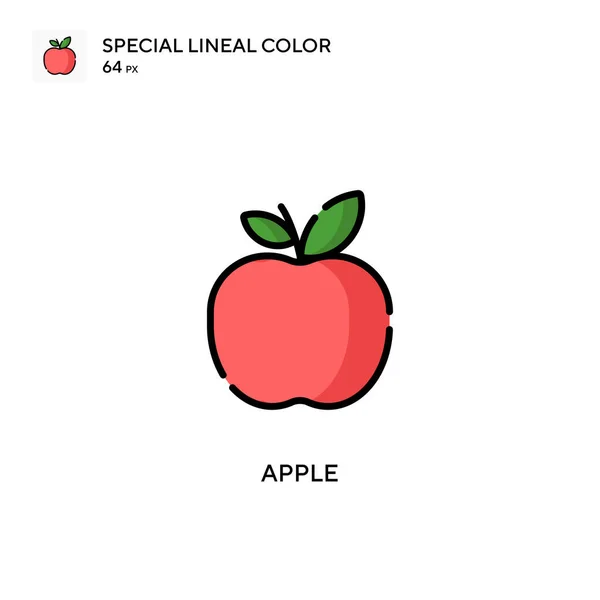 Apple Simple Icono Vector Pictograma Moderno Color Perfecto Trazo Editable — Vector de stock