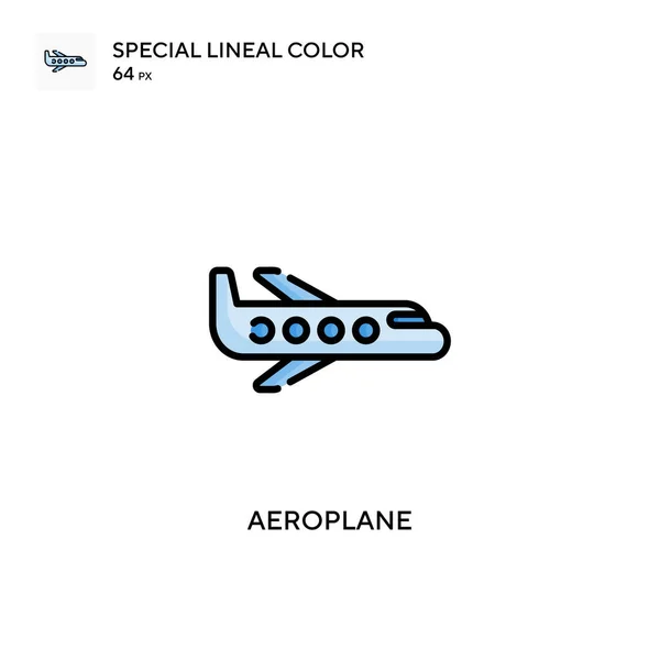 Avião Ícone Vetorial Simples Pictograma Moderno Cor Perfeita Curso Editável — Vetor de Stock
