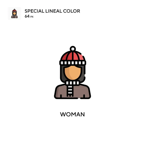 Femme Simple Icône Vectorielle Pictogramme Moderne Couleur Parfaite Sur Coup — Image vectorielle