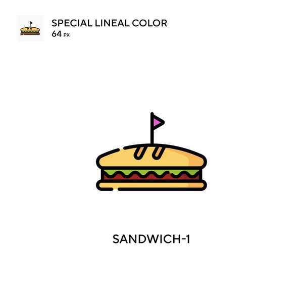 Sandwich Icône Vectorielle Simple Pictogramme Moderne Couleur Parfaite Sur Coup — Image vectorielle