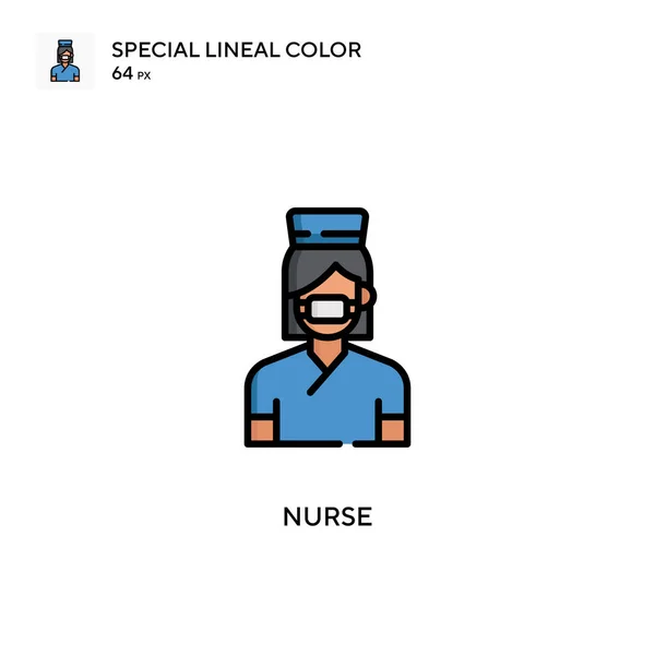看護師シンプルなベクトルアイコン 編集可能なストローク上の完璧な色現代ピクトグラム — ストックベクタ