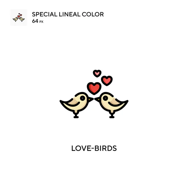 Love Birds Icono Vector Simple Pictograma Moderno Color Perfecto Trazo — Archivo Imágenes Vectoriales