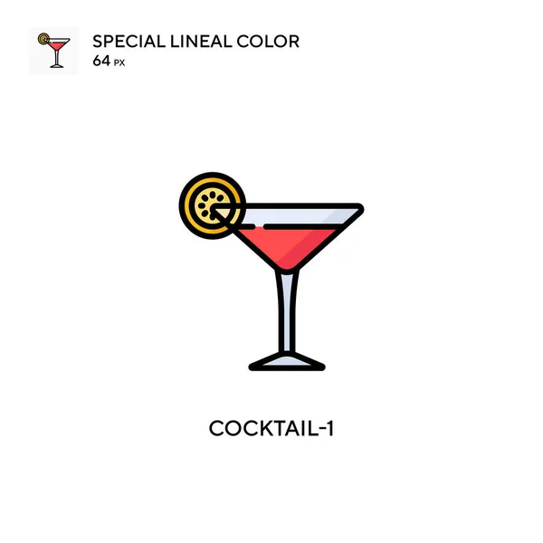 Cocktail 1简单向量图标关于可编辑笔画的完美色彩现代象形文字 — 图库矢量图片