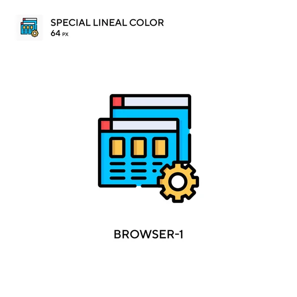 Browser 1単純なベクトルアイコン 編集可能なストローク上の完璧な色現代ピクトグラム — ストックベクタ