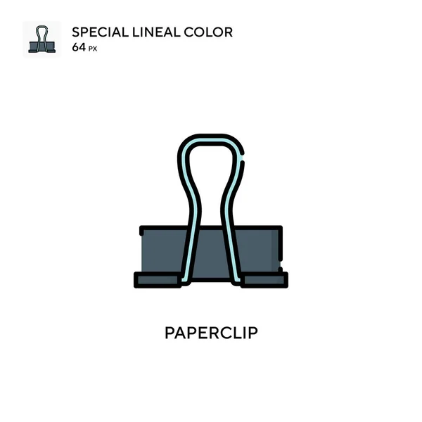 Paperclip Icono Vector Simple Pictograma Moderno Color Perfecto Trazo Editable — Archivo Imágenes Vectoriales