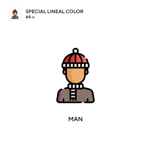 Hombre Icono Vector Simple Pictograma Moderno Color Perfecto Trazo Editable — Archivo Imágenes Vectoriales