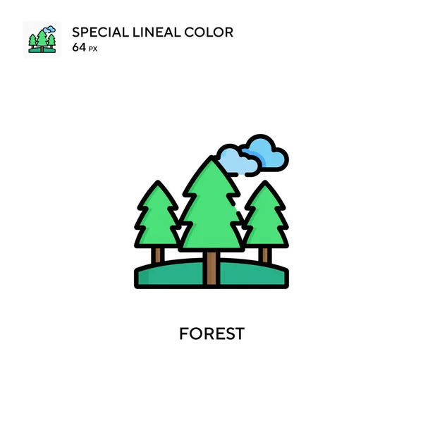 Bosque Icono Vector Simple Pictograma Moderno Color Perfecto Trazo Editable — Vector de stock