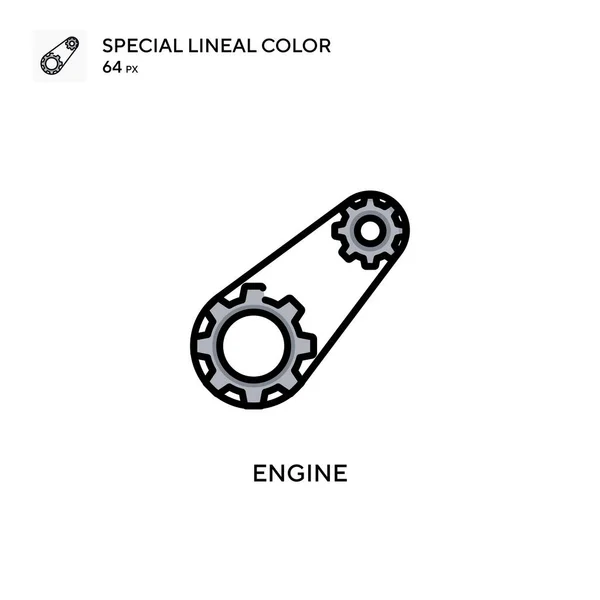 Motore Icona Vettoriale Semplice Pittogramma Moderno Colori Perfetto Sul Tratto — Vettoriale Stock