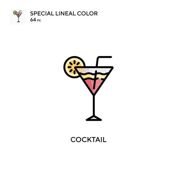 Cocktail Ícone Vetorial Simples Pictograma Moderno Cor Perfeita Curso Editável — Vetor de Stock