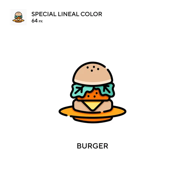 Burger Egyszerű Vektor Ikon Tökéletes Szín Modern Piktogram Szerkeszthető Stroke — Stock Vector