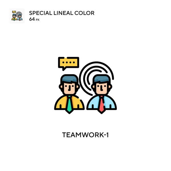 Teamwork Icona Vettoriale Semplice Pittogramma Moderno Colori Perfetto Sul Tratto — Vettoriale Stock