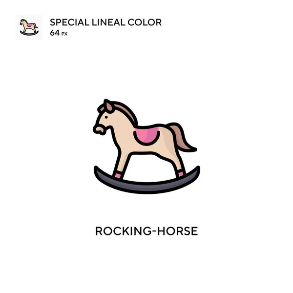 Rocking Horse Eenvoudig Vectoricoon Perfecte Kleur Modern Pictogram Bewerkbare Slag — Stockvector