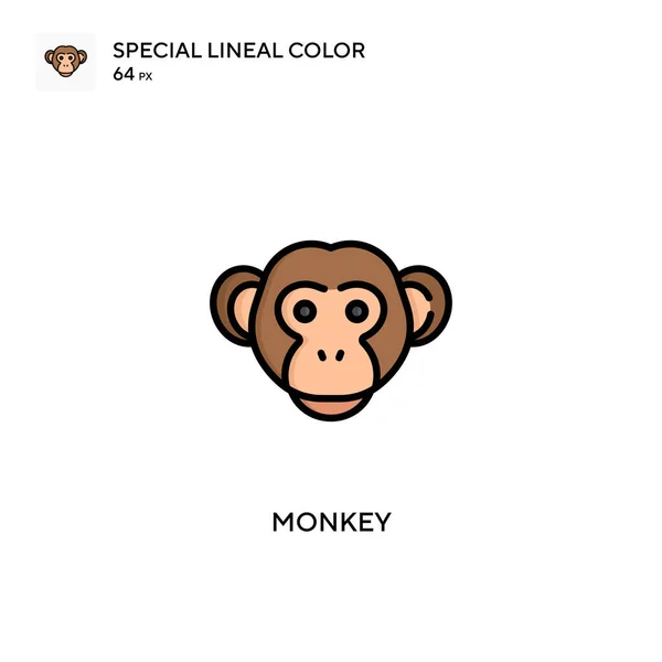 Macaco Ícone Vetorial Simples Pictograma Moderno Cor Perfeita Curso Editável — Vetor de Stock