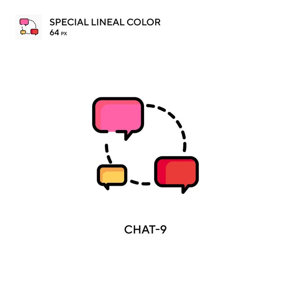Chat 9简单向量图标 关于可编辑笔画的完美色彩现代象形文字 — 图库矢量图片