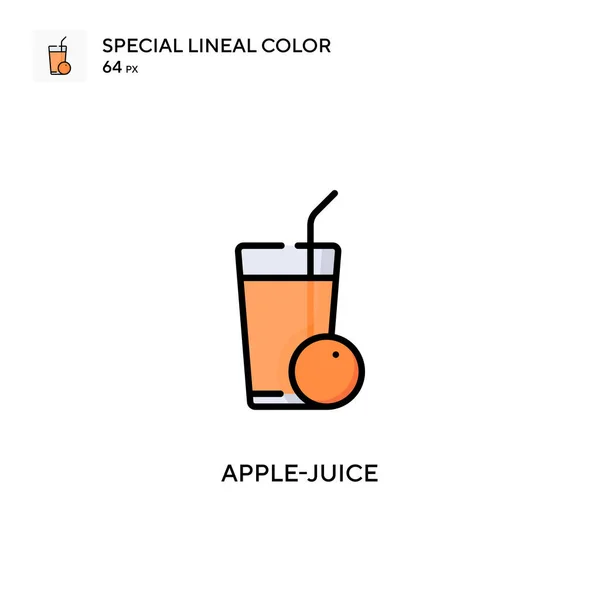 Jus Pomme Icône Vectorielle Simple Pictogramme Moderne Couleur Parfaite Sur — Image vectorielle