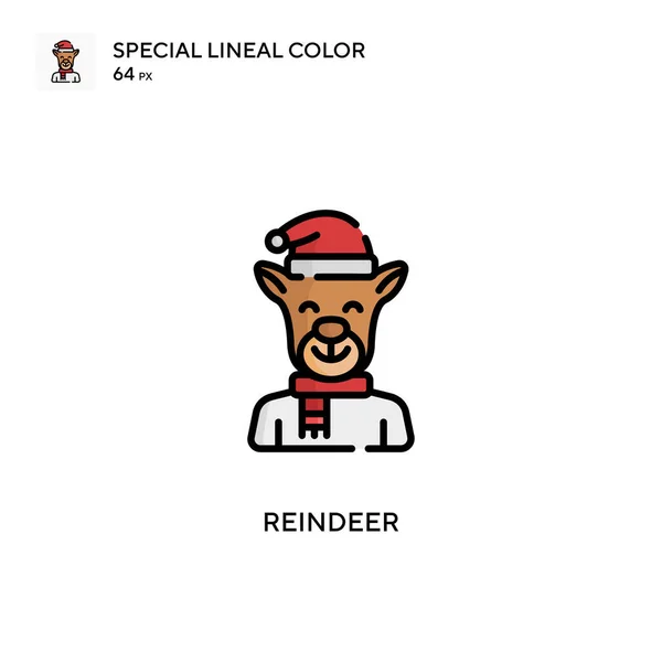 Reindeer Simple Vector Icon Perfect Color Modern Pictogram Editable Stroke — Stock Vector