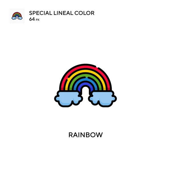 Rainbow Icono Vector Simple Pictograma Moderno Color Perfecto Trazo Editable — Archivo Imágenes Vectoriales