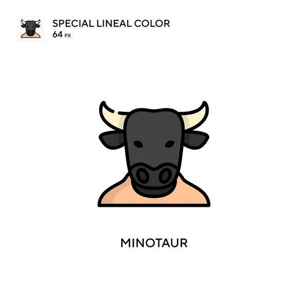 Minotaurus Eenvoudige Vector Icoon Perfecte Kleur Modern Pictogram Bewerkbare Slag — Stockvector